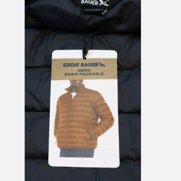 Eddie Bauer Men's Down Packable Lightweight Jacket Size S Golden Brown New - Picture 12 of 14